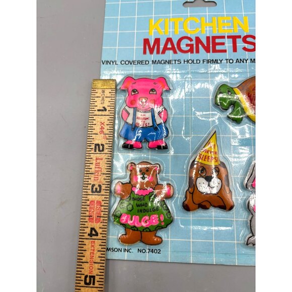 VtgKitchen Magnets Vinyl Covered Set Of‎ 5 Animals Puffy Sticker Look - Picture 4 of 4